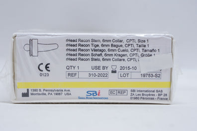 SBi 310-2022 rHead Recon Stem, 6mm Collar, CPTi, Size 1 (x)